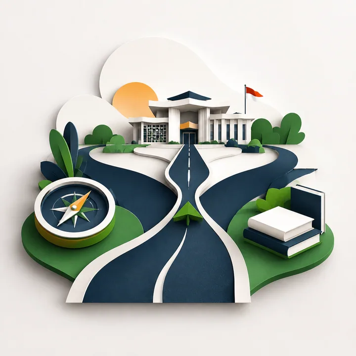 Ilustrasi jalur menuju kampus dan pilihan jurusan